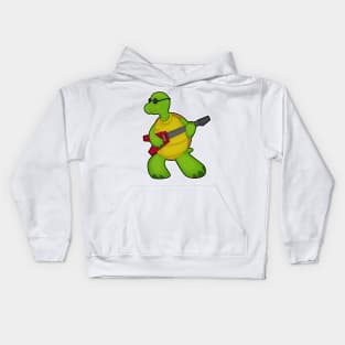 Turtle at Music with Guitar & Sunglasses Kids Hoodie